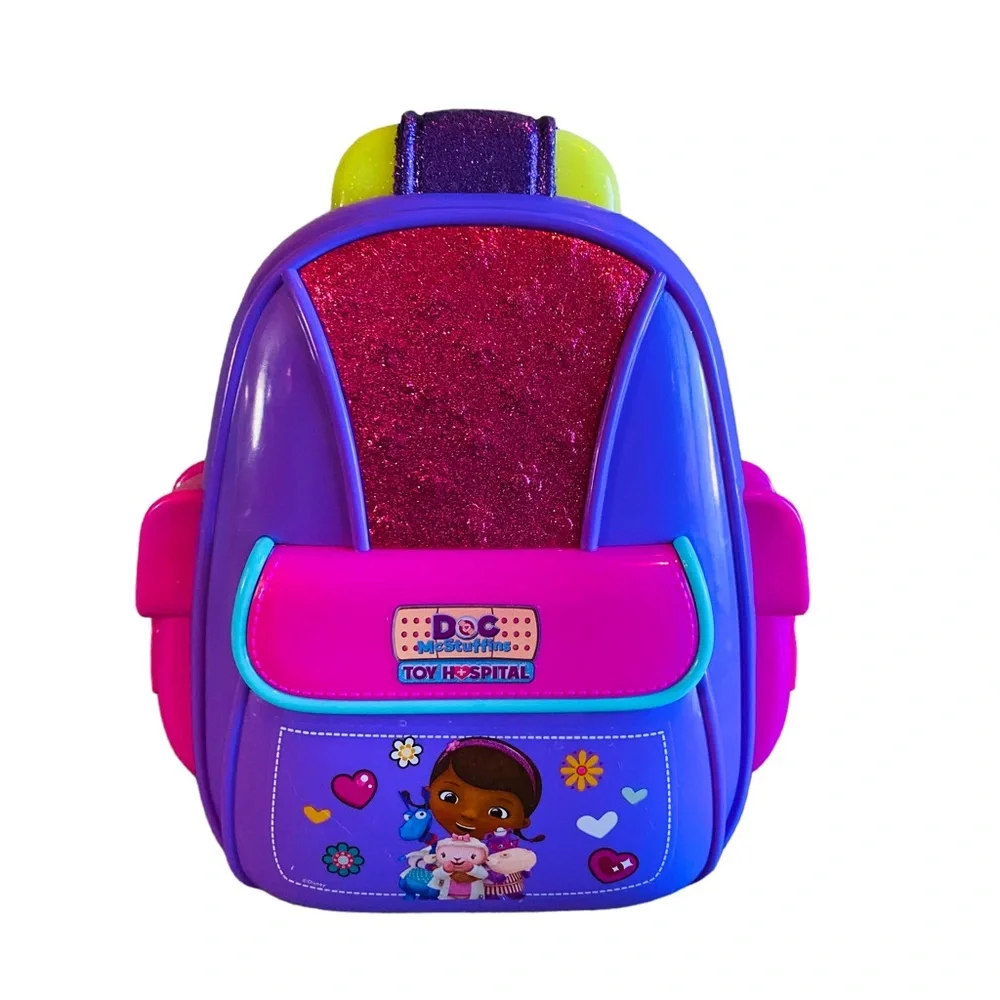 doc mcstuffins 10 inch mini backpack Disney for Kids - 11" Backpack Purse for Girls with Adjustable Shoulder Straps | Doc McStuffins Small Bag Set with detachable purse Disney Doc McStuffins mini back